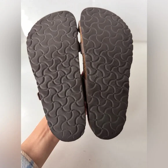 Birkenstock Mayari Toe Loop Brown Leather Slip On Sandals shoes Women’s Size 38